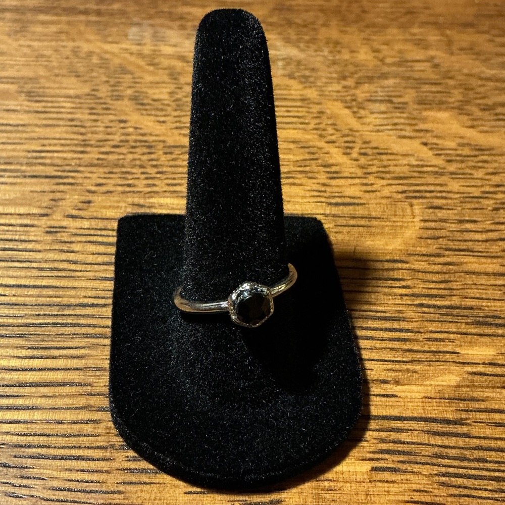 Elegant Silver Ring with Black Stone